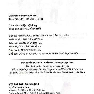 Sách Giáo Khoa Vở Bài Tập Âm Nhạc 4 (Kết Nối) (Chuẩn)