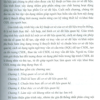 Giáo Trình Cơ Sở Dữ Liệu Quan Hệ - Lý Thuyết Và Áp Dụng 