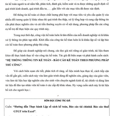 Hệ Thống Thông Tin Kế Toán - Báo Cáo Kế Toán Theo Phương Pháp Thủ Công - KT