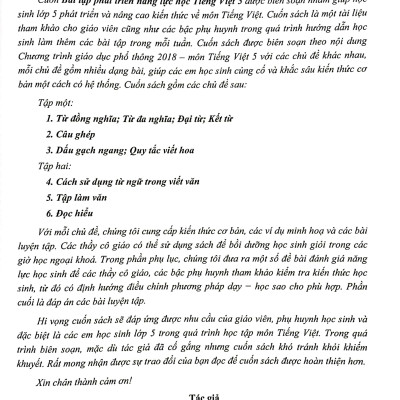 Sách - Bài Tập Phát Triển Năng Lực Học Tiếng Việt 5 - Tập 1