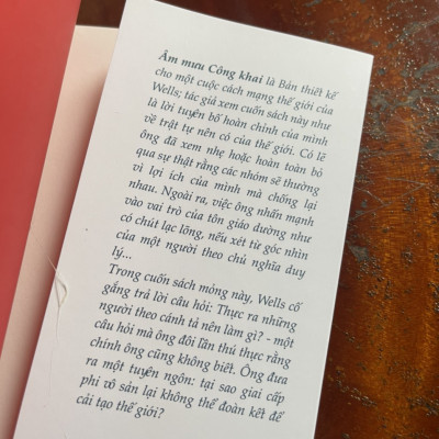 ÂM MƯU CÔNG KHAI – H. G. Wells - Tao Đàn – Nxb Hội Nhà Văn (bìa mềm) 