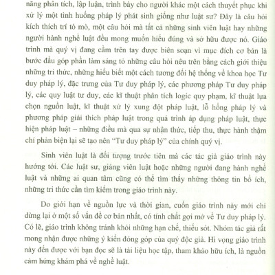 GIÁO TRÌNH TƯ DUY PHÁP LÝ - PGS. TS. Nguyễn Minh Tuấn, PGS. TS. Nguyễn Hoàng Anh (Đồng chủ biên) - Tái bản - (bìa mềm)