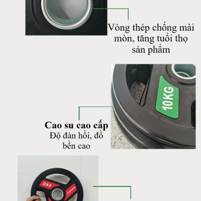 Tạ đĩa Gang bọc cao su FED-KB-20 phi 50- Loại 20kg (1 cái)
