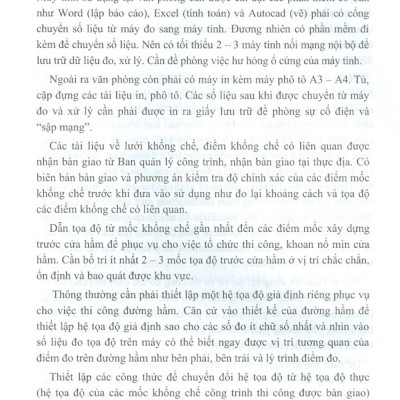 Sổ Tay Công Tác Trắc Địa Trong Thi Công Đường Hầm Và Công Trình Thủy Điện
