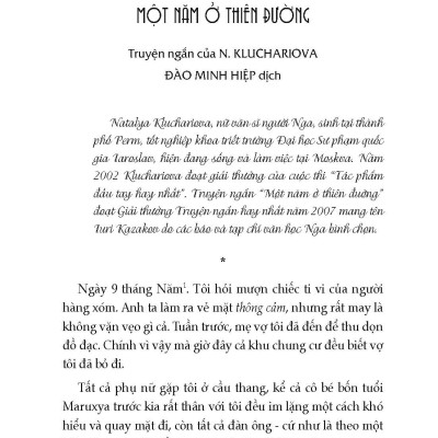 Một Năm Ở Thiên Đường - Tuyển tập truyện ngắn đương đại Nga - Nhiều tác giả; Phan Bạch Châu, Đào Minh Hiệp dịch