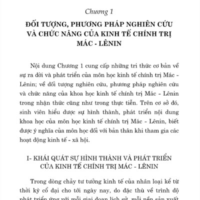 Giáo Trình Kinh Tế Chính Trị Mác - Lênin (Dành Cho Bậc Đại Học Hệ Không Chuyên Lý Luận Chính Trị) (Tái Bản 2024)