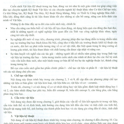 (Giáo trình) Vật Liệu Kỹ Thuật - Tập 1 (Chế tạo, cấu trúc, tính chất, lựa chọn và ứng dụng)