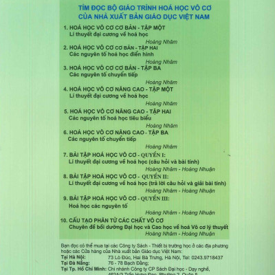 Hóa Học Vô Cơ Cơ Bản, Tập 3: Các Nguyên Tố Chuyển Tiếp (Tái bản lần thứ 14 - năm 2024) - Hoàng Nhâm