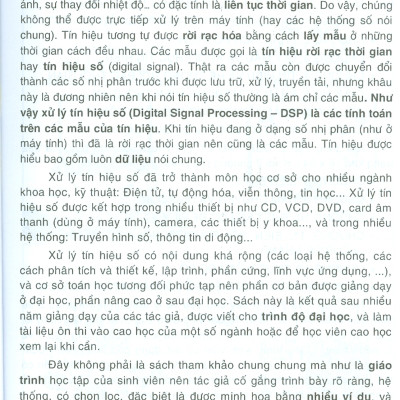 Xử Lý Tín Hiệu Số, Tập 1 (Dùng cho sinh viên các ngành Điện tử, Tự động hóa, Viễn thông, Tin học)
