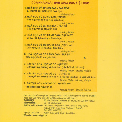 Bài Tập Hóa Học Vô Cơ, Quyển II - Lý Thuyết Đại Cương Về Hóa Học (Trả Lời Câu Hỏi Và Giải Bài Tính)