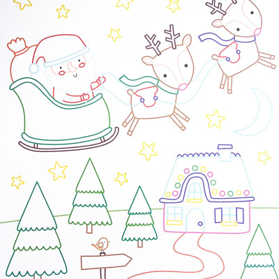 Eraser Pencil Toppers: Christmas Colouring