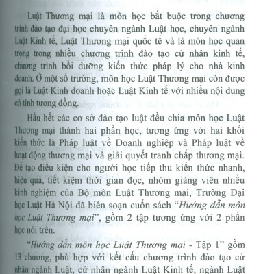 Hướng Dẫn Môn Học Luật Thương Mại - Tập 1 (Bản in năm 2025)