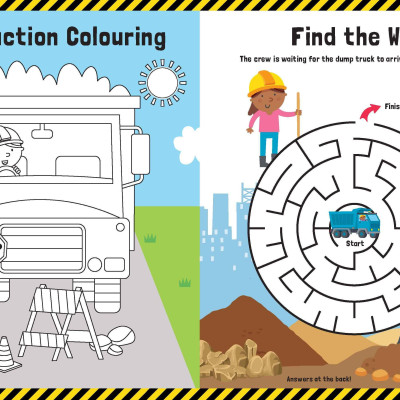 Trucks & Diggers - Book & Magnetic Play Set