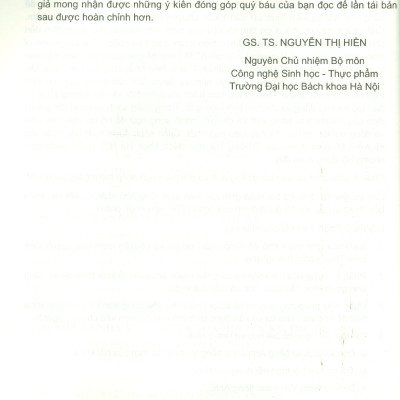 Tiếng Anh Chuyên Ngành Công Nghệ Thực Phẩm (Song Ngữ Anh - Việt ) - GS. TS. Nguyễn Thị Hiền chủ biên, ThS. Lê Thị Lan Chi, TS. Từ Việt Phú, PGS. TS. Lương Hồng Nga