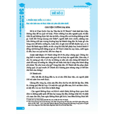 Sách - Ngữ Văn 50 Đề Thực Chiến Luyện Thi Vào Lớp 10 (Giải Chuyên Sâu) Có Đáp Án - Minh Thắng
