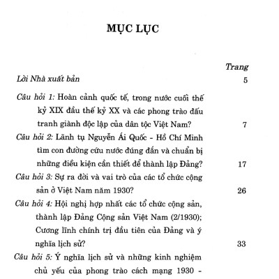 Hỏi - Đáp Môn Lịch Sử Đảng Cộng Sản Việt Nam