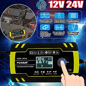 Sạc Bình Ắc Quy 12V-24V/ 4A-150AH có Khử Sunfat, Bảo Dưỡng, và Phục Hồi - Sạc Thông Minh Tự Ngắt khi Đầy, Lựa Chọn Hoàn Hảo, ĐÈN TRANG TRÍ