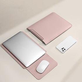 Túi bao da chống sốc dành cho má tính, macbook, laptop, ipad, surface kiêm tấm lót di chuột chống nước - Hàng chính hãng