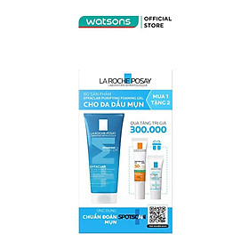 Combo La Roche Posay Giảm Mụn (Gel Rửa Mặt 200ml+ Kem Dưỡng Effaclar Duo+M 3ml + Chống Nắng 15ml)