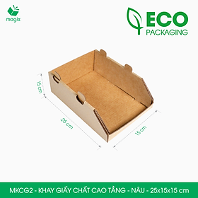 MKCG2 - 25x15x15 cm - 20 Khay giấy chất cao tầng bằng giấy carton siêu cứng, kệ giấy đựng đồ văn phòng, khay đựng dụng cụ, khay linh kiện, kệ phân loại dụng cụ