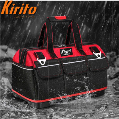 Túi đựng đồ nghề cao cấp nắp chữ A đế nhựa chống vỡ, vải 3 lớp chống đam thủng - Túi 20in chéo đỏ