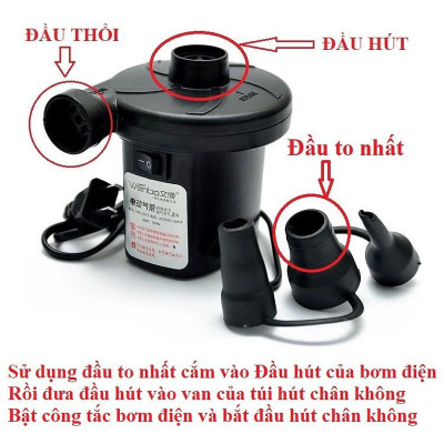 Máy Bơm Hơi 2 Chiều Mini Bơm Phao, Đệm Hơi - Màu Ngẫu Nhiên