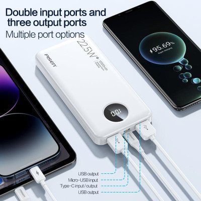 Sạc Dự Phòng Pisen Pro - Power Cube 22.5W 10500mAh - Màu Đen