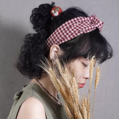 Băng Đo Turban Sọc Caro Vintage