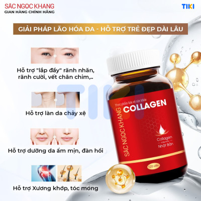 Combo 6 món Nước tẩy trang 145ml + Sữa rửa mặt 100g + Nước hoa hồng 145ml + Kem chống nắng 50g + Viên uống Collagen 60 viên + Kem dưỡng da ban đêm-10g  [Sắc Ngọc Khang official]