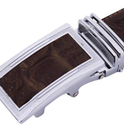 Thắt Lưng Nam Vân Cá Sấu Huy Hoàng HT4118 (120 x 3.5 cm) - Nâu