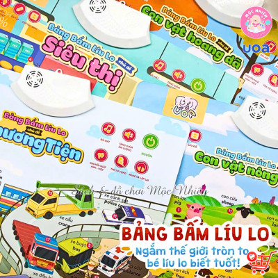 Đồ chơi Bảng âm thanh bấm Líu Lo dạy cho trẻ học phát âm song ngữ Anh Việt Ú Òa giúp bé phát triển trí thông minh