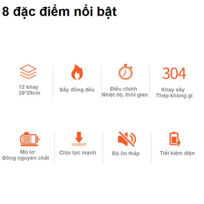 Máy sấy thực phẩm chuyên nghiệp Thương hiệu Mỹ cao cấp Septree ST-06, dung tích 45 lít, 12 khay - HÀNG NHẬP KHẨU, BẢO HÀNH 1 NĂM