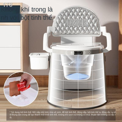 Bồn cầu di động cao cấp cho người già, bà bầu , người bệnh tiện lợi chất liệu nhựa abs cao cấp có tay vịn đệm tựa lưng