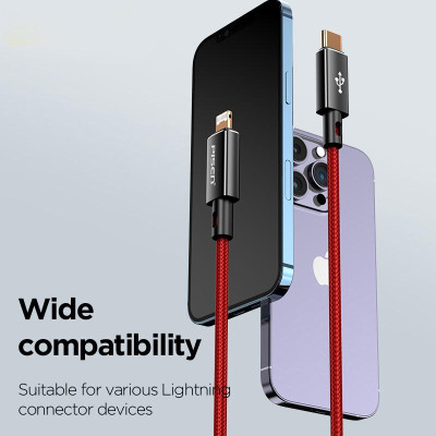 Cáp Sạc Nhanh Pisen Quick Platinum Lightning USB-C 1m