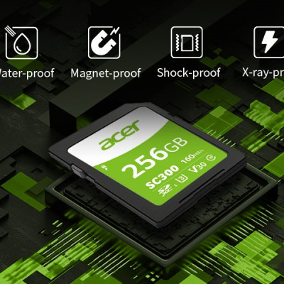 Thẻ nhớ cho camera Acer SD Card SC300 4K UHS-II - Hàng chính hãng