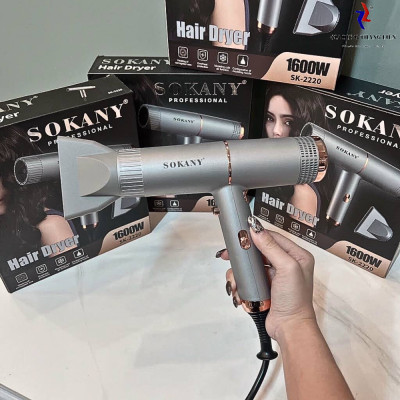 Máy sấy tóc 2 chiều nóng lạnh SOKANY công suất 1600W, tạo ion chăm sóc tóc, tạo kiểu, SK-2220 - HÀNG CHÍNH HÃNG