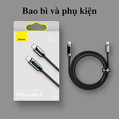 Cáp sạc Baseus Display Fast Charging Data Cable- CATSK nhanh Type-C to Type-C 100W- hàng chính hãng