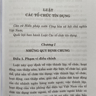 Luật Các Tổ Chức Tín Dụng 