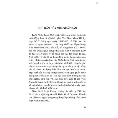 Sách - Luật Ngân Hàng Nhà Nước Việt Nam (Hiện Hành) (Sửa Đổi, Bổ Sung Năm 2022) - NXB Chính Trị Quốc Gia