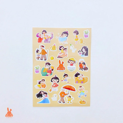 Sticker Gia Đình Dễ Thương Cho Bé Thỏa Sức Bóc Dán, Trang Trí Đồ Chơi, Sách Vở Học Tập