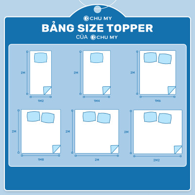 Topper khách sạn 5 sao – Nệm Topper bông Microfiber cao cấp – Tấm làm mềm nệm  - Topper lông vũ nhân tạo