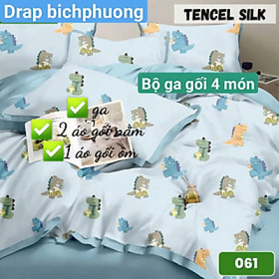 Bộ drap gối Tencel vải Hàn Quốc , đỉnh cao mát , mềm mại { drap và 3 áo gối}