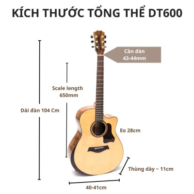 Đàn guitar acoustic DT600 Duy Guitar Store thùng đàn gỗ điệp gỗ còng cho chất âm thanh tốt sử dụng lâu dài