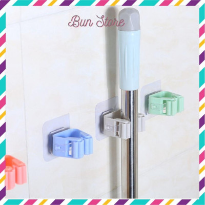 Móc dán tường kẹp giữ cây lau nhà, móc dính tường treo chổi chịu lực tốt Miếng dính tường đa năng siêu chắc
