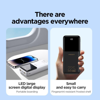 Sạc Dự Phòng Pisen Quick Semi - Mirror 22.5W 20000mAh - Màu Trắng
