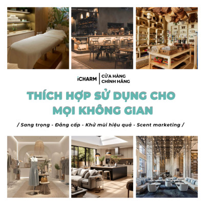 Máy xông tinh dầu, khuếch tán tạo mùi thơm công nghiệp khách sạn, spa, cửa hàng i120 iCHARM
