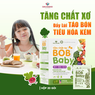 Cốm bổ sung chất xơ cho bé BobBaby Dân Khang hỗ trợ tiêu hóa giảm táo bón hộp 20 gói