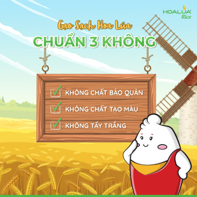 Gạo Tấm ST25 Hoa Lúa túi 2kg - Dẻo mềm, thơm ngon