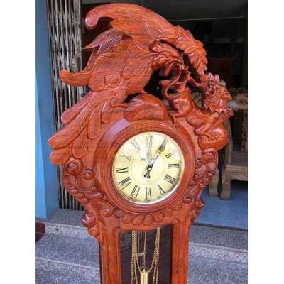 Đồng hồ cây Anh hùng tương ngộ gỗ hương đá