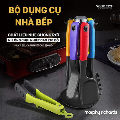 Bộ dụng cụ nhà bếp 7 món Morphy Richards MR1032  chất liệu nylon silica gel  + silicone chịu nhiệt cao, siêu nhẹ - HÀNG NHẬP KHẨU